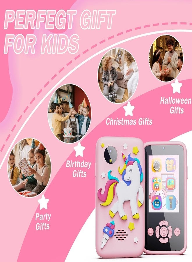 TECH LOGO ELECTRONICS Kids Play Smart Phone for Girls, Christmas Birthday Gifts for Girls Age 3-10 Kids Toys Cell Phone, 2.8" Touchscreen Toddler Learning Play Toy Phone with Dual Camera, Game - Image 3
